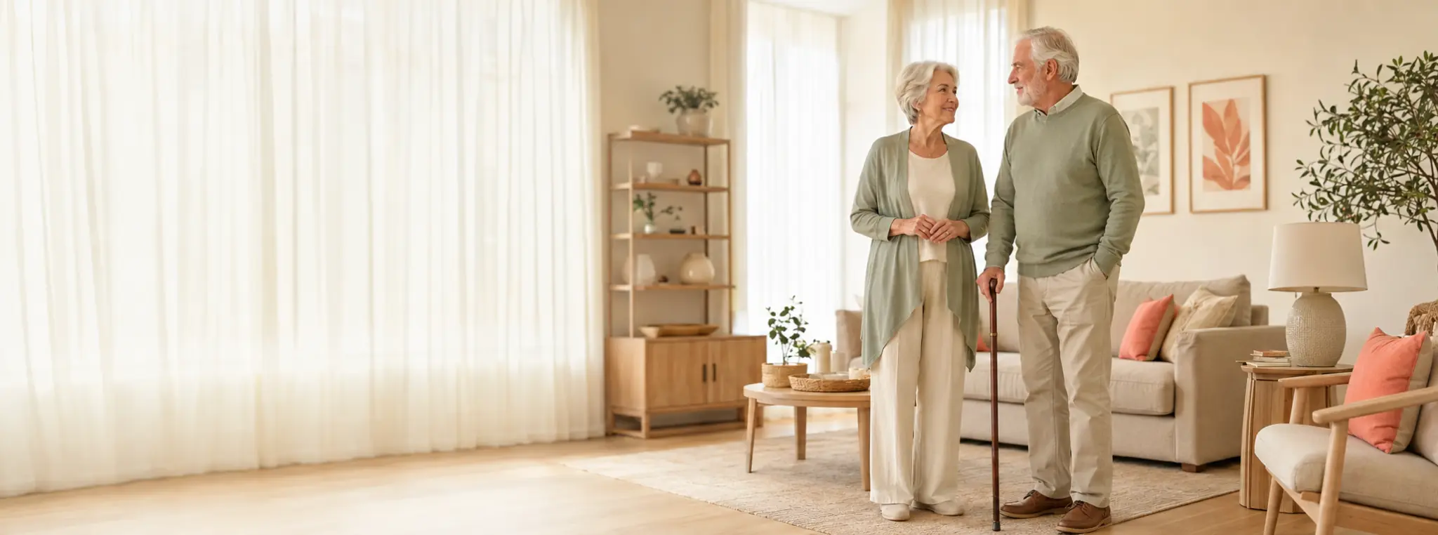 Older adult enjoying a comfortable and independent routine at home
